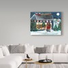 Trademark Fine Art Cheryl Bartley 'Christmas Night Folk Art Santa Reindeer' Canvas Art, 14x19 ALI41040-C1419GG